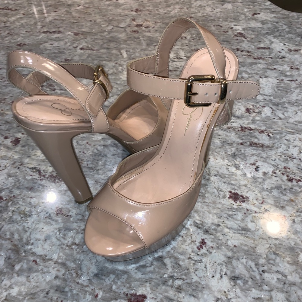 Jessica Simpson Nude Platform Heels